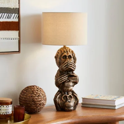 Dunelm Orangutan Resin Table Lamp