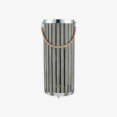 Dunelm Return - Austell Large Lantern Floor Lamp, Grey