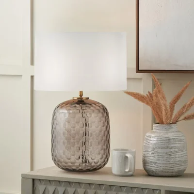 Dunelm Pacific Lifestyle Camille Art Deco Harry Oval Table Lamp