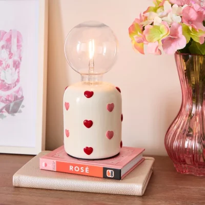 Dunelm Hattie Heart Exposed LED Bulb Table Lamp