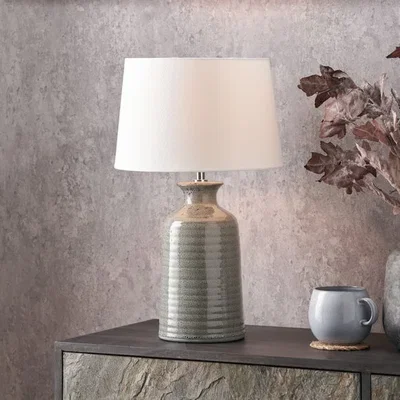 Dunelm Pacific Lifestyle Helka Ribbed Reactive Glaze Table Lamp