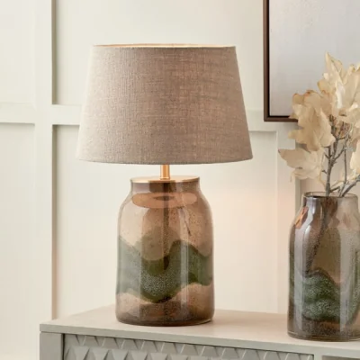 Dunelm Pacific Lifestyle Valtellina Milos Glass Table Lamp