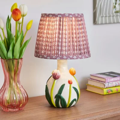Dunelm Ceramic Floral Frilled Table Lamp