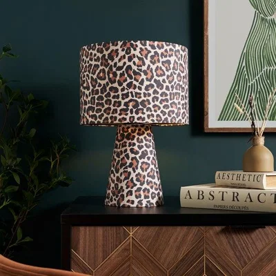 Dunelm Kat Leopard Print Table Lamp
