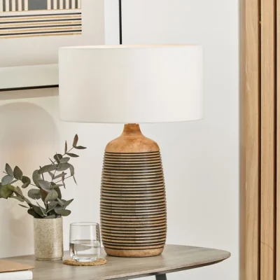 Dunelm Pacific Lifestyle Caspian Grooved Table Lamp