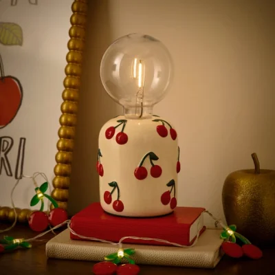 Dunelm Cherise Cherry Exposed LED Bulb Table Lamp