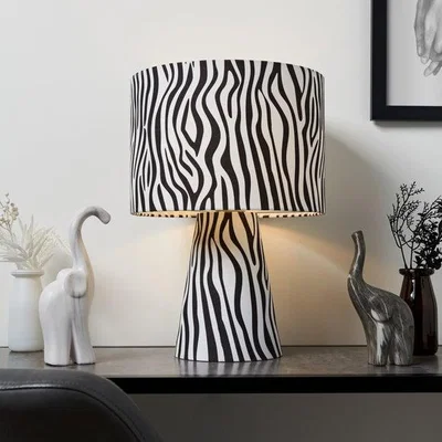 Dunelm Kat Zebra Print Table Lamp