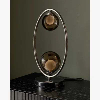 Danetti Riley mocha glass 2 light table lamp