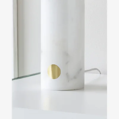 Danetti Louis White Marble and Brass Table Lamp