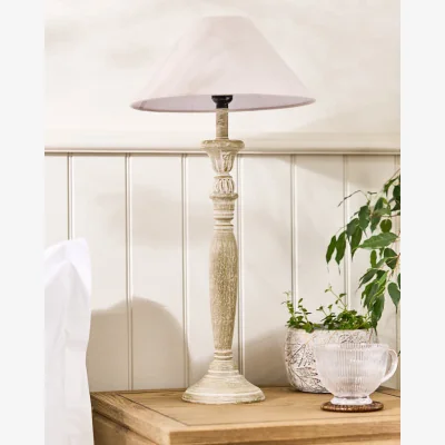 Dibor Grey Wash Candlestick Lamp