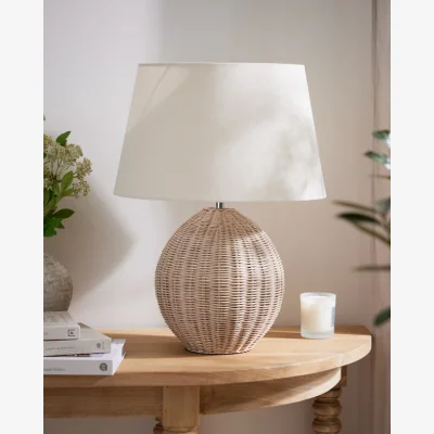 Dibor Large Fairport Rattan Table Lamp