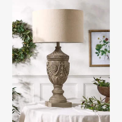Dibor Antique Carved Urn Lamp