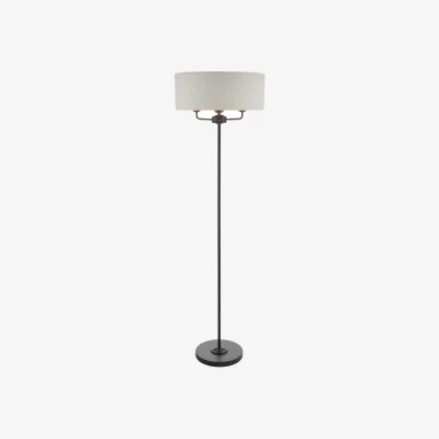 Furniture Village Laura Ashley - Sorrento 3 Light Floor Lamp - Black