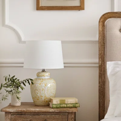 French Bedroom Sunwashed Ochre Table Lamp