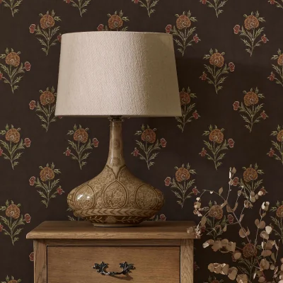 French Bedroom Brown Henna Ceramic Lamp