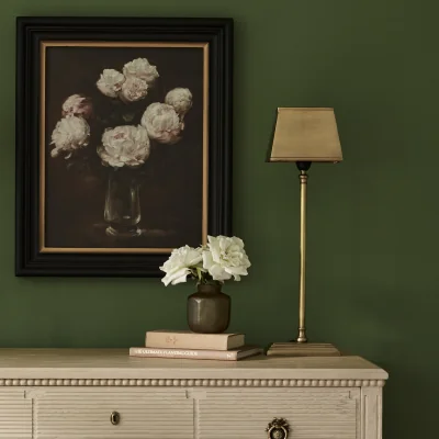 French Bedroom Slim Brass Side Lamp