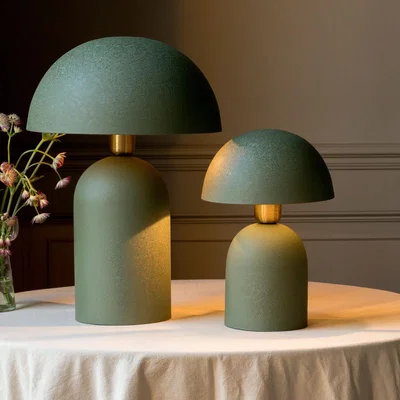 Graham & Green Graham and Green Small Green Textured Dome Table Lamp