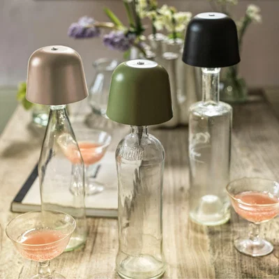 Graham & Green Graham and Green Grey LED Bottle Stopper Lamp
