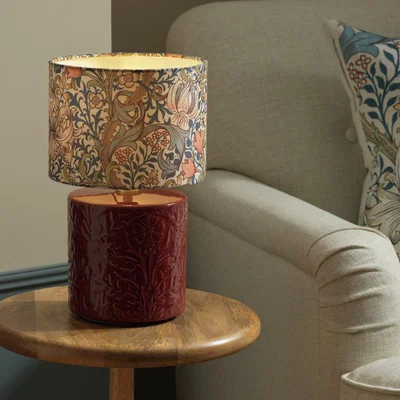 Habitat Habitat x Morris & Co. Golden Lily Ceramic Table Lamp- Berry