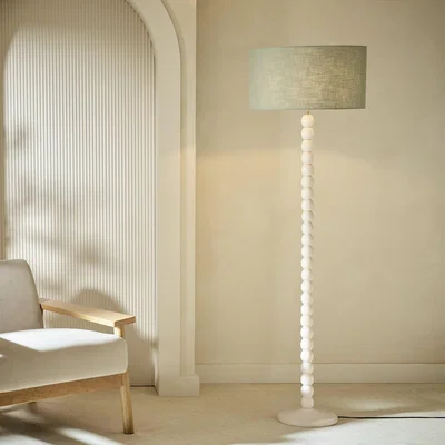 Habitat Habitat Bobbin Mango Wood Floor Lamp Base Only - Ivory