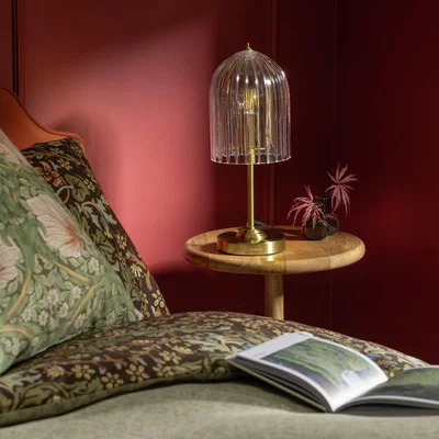 Habitat Habitat x Morris & Co. Glass & Brass Cloche Table Lamp