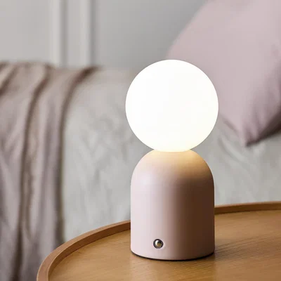 Habitat Habitat Steel Opal Ball Rechargeable LED Table Lamp - Pink