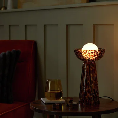 Habitat Habitat Glass Tortoise Shell Table Lamp - Brown