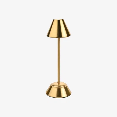 Habitat Widdop Hestia Cone Metal LED Touch Table Lamp - Brass