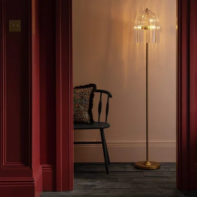 Habitat Habitat x Morris & Co. Glass & Brass Cloche Floor Lamp