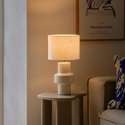 Habitat Nordlux Dugan Ceramic Table Lamp - White
