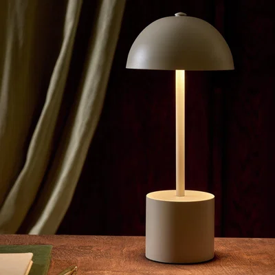 Habitat Habitat Rechargeable Mushroom LED Table Lamp - Taupe