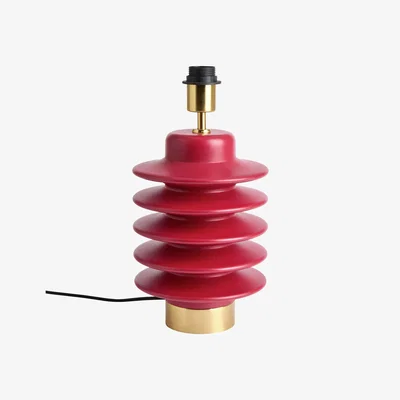 Habitat Habitat Emir Totum Mango Wood Base Only Table Lamp - Red