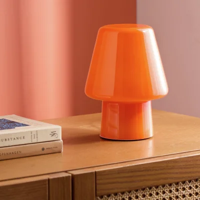 Habitat Habitat Flore Glass Table Lamp - Orange