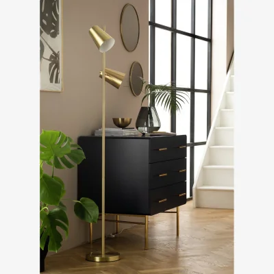 Habitat Habitat Iras Brass Double Head Floor Lamp