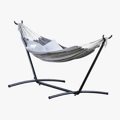 Habitat Argos Home Hammock with Metal Stand - White & Grey
