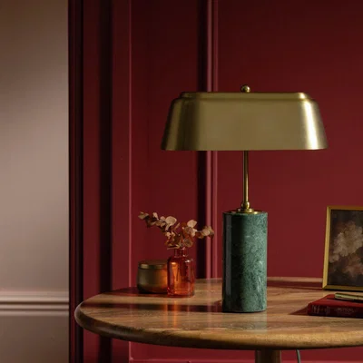 Habitat Habitat x Morris & Co. Bankers Marble Touch Table Lamp-Green