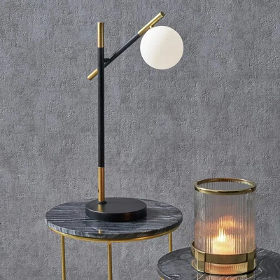 Habitat Pacific Wanda Metal Orb Table Lamp - Black & White