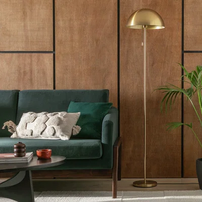 Habitat Habitat Mushroom Floor Lamp - Brushed Brass