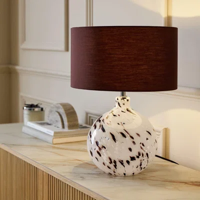 Habitat Habitat Confetti Glass Table Lamp - Grey & Brown