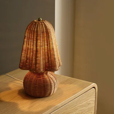 Habitat Habitat Daphne Scalloped Rattan Table Lamp - Brown