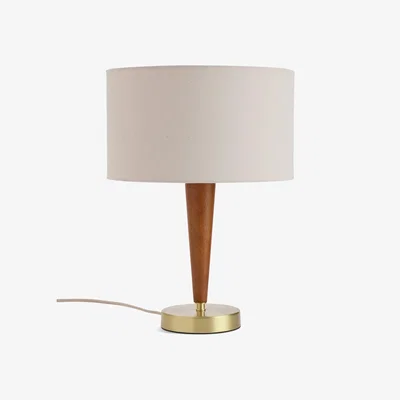 Habitat Habitat Wood and Brass Table Lamp - Walnut & Natural