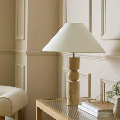 Habitat Habitat Faux Travertine Table Lamp - Natural
