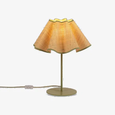 Heal's Heal's Raffia Table Lamp Natural & Green