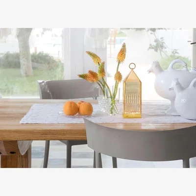 Heal's Kartell Lantern LED Portable Table Lamp Smoke - Heal's UK Lighting