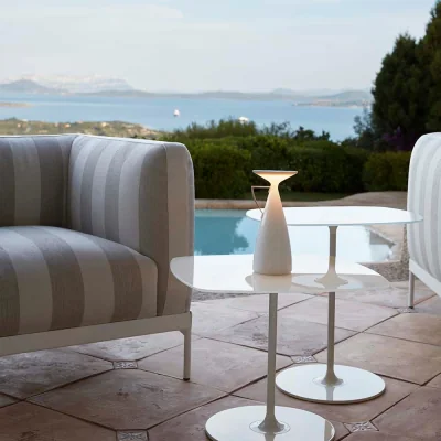 Heal's Kartell Camomille LED Portable Table Lamp Powder