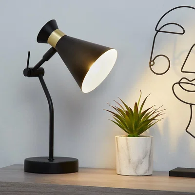 Homebase Balham Table Lamp - Black & Brass