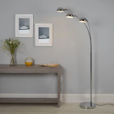 Homebase 3 Light Floor Lamp - Chrome