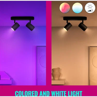 Homebase WiZ Smart LED Imageo 2 Lamp Adjustable Colour Spotlight Bar - Black