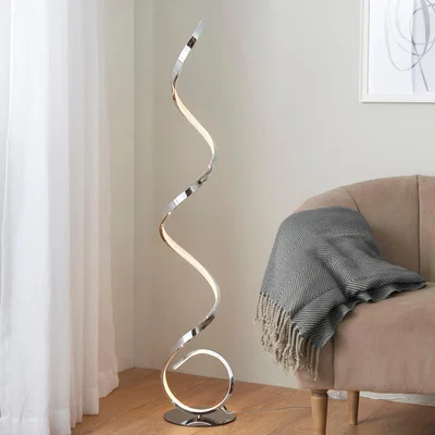 Homebase Lara LED Floor Lamp - Chrome