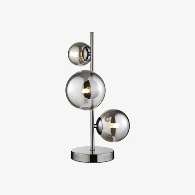 Homebase Orb II 3 Light Table Lamp - Black Chrome Smoke